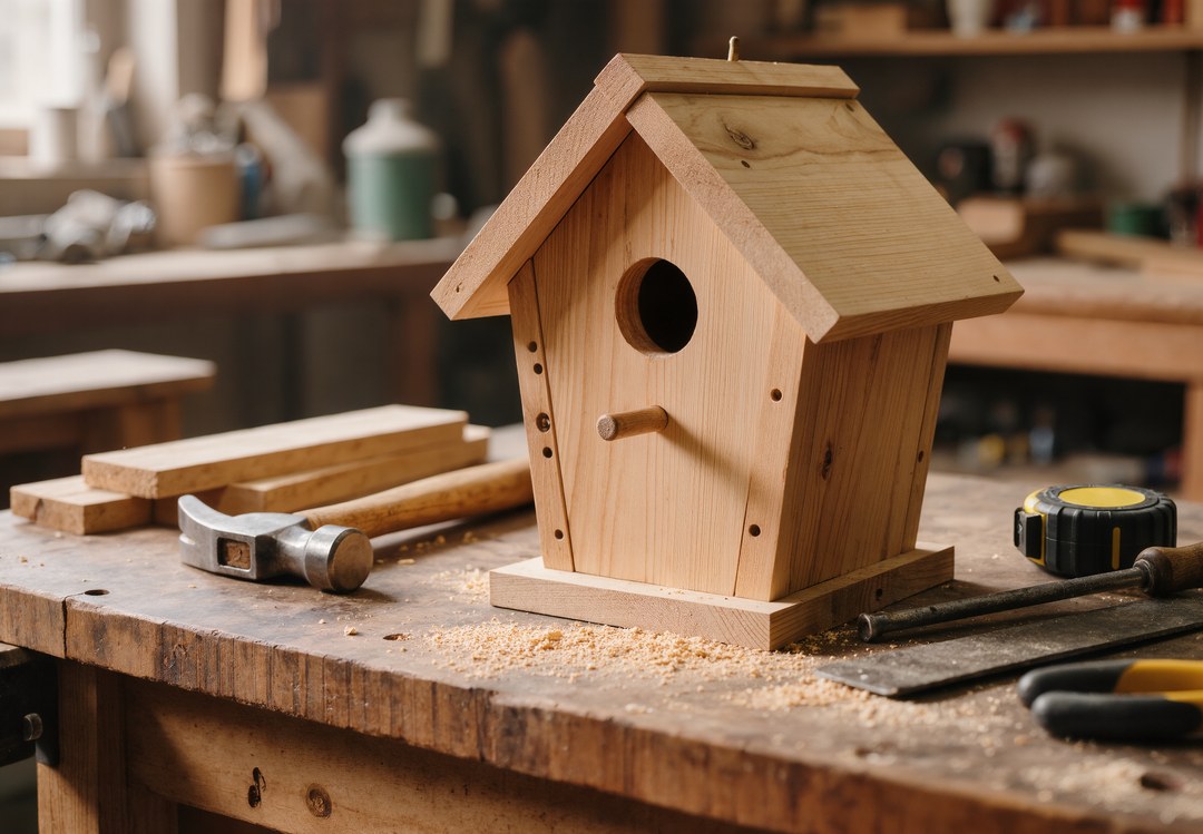 Photo Birdhouse construction