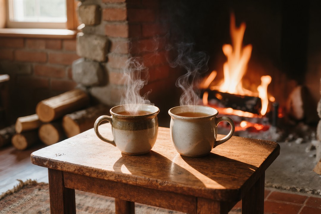 Photo Cozy fireplace